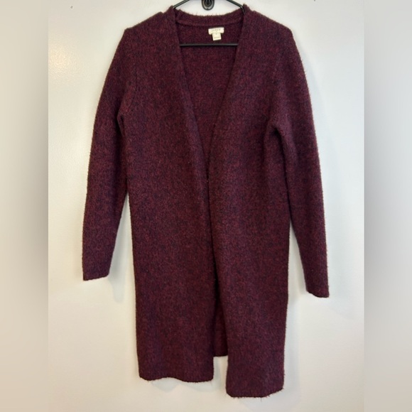 Banana Republic Long Open  Front Burgundy Cardigan Sweater Size XS - Picture 1 of 10